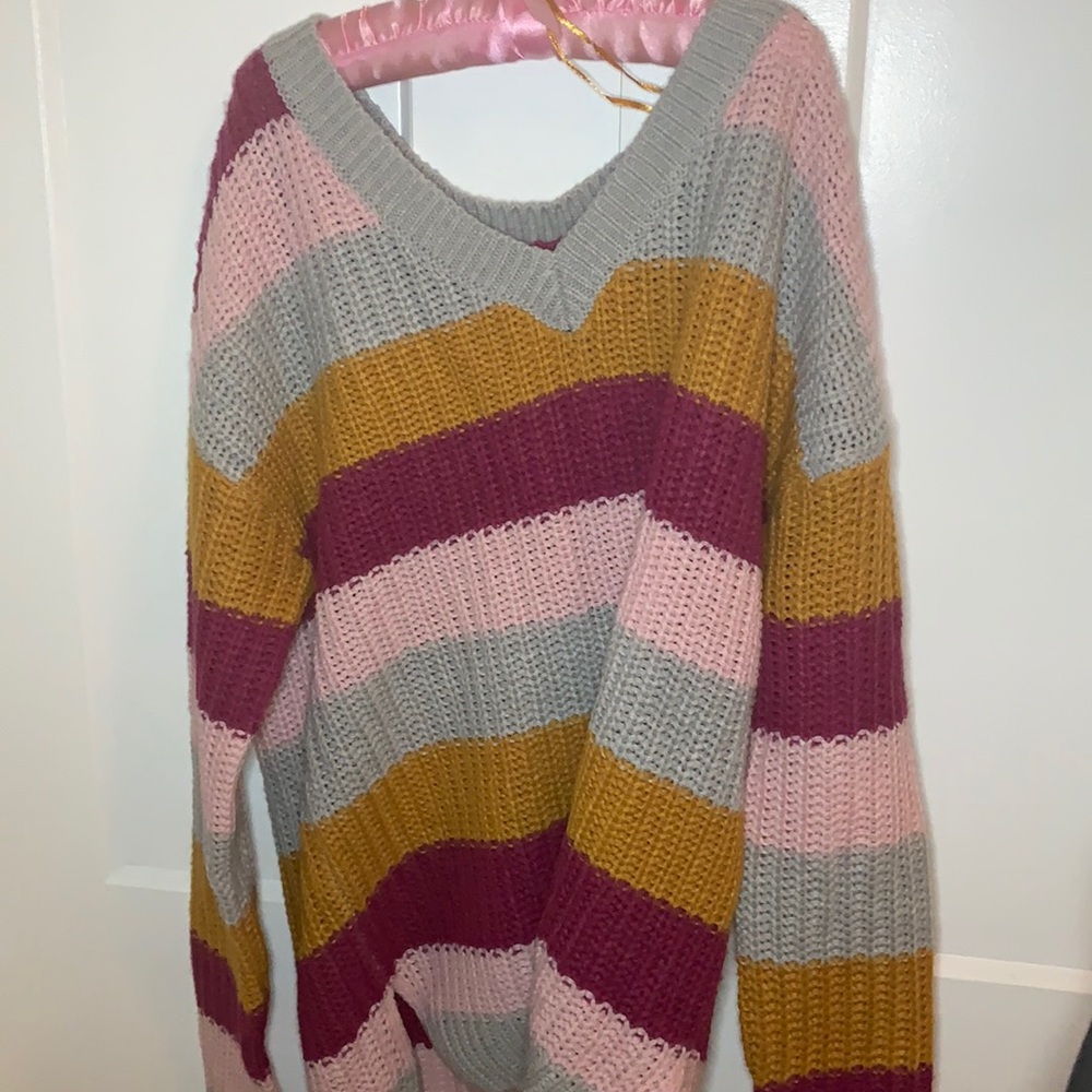Aerostaple striped knit sweater